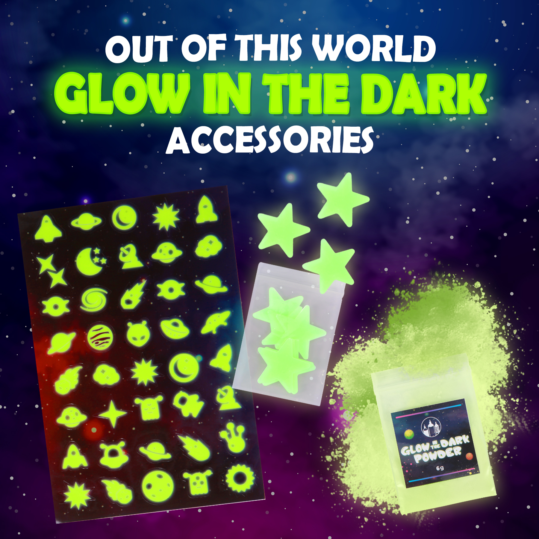 Original Stationery Mini Galaxy Slime Kit, Galactic Slime Set Glow