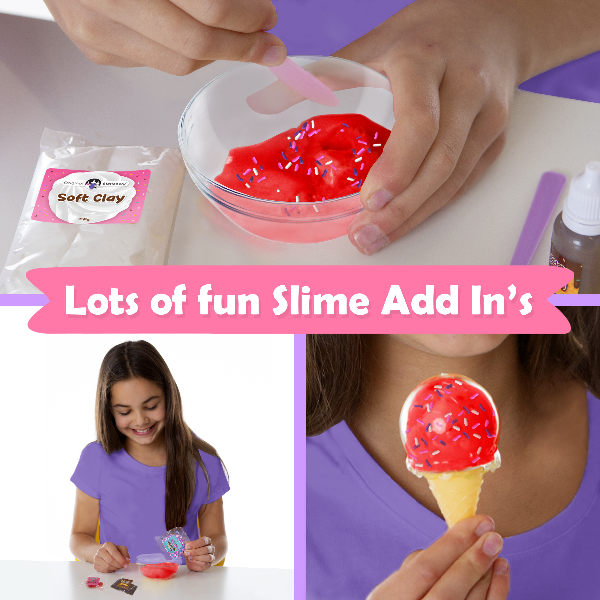 Original Stationery Fluffy Slime Kit for Girls Everything in One