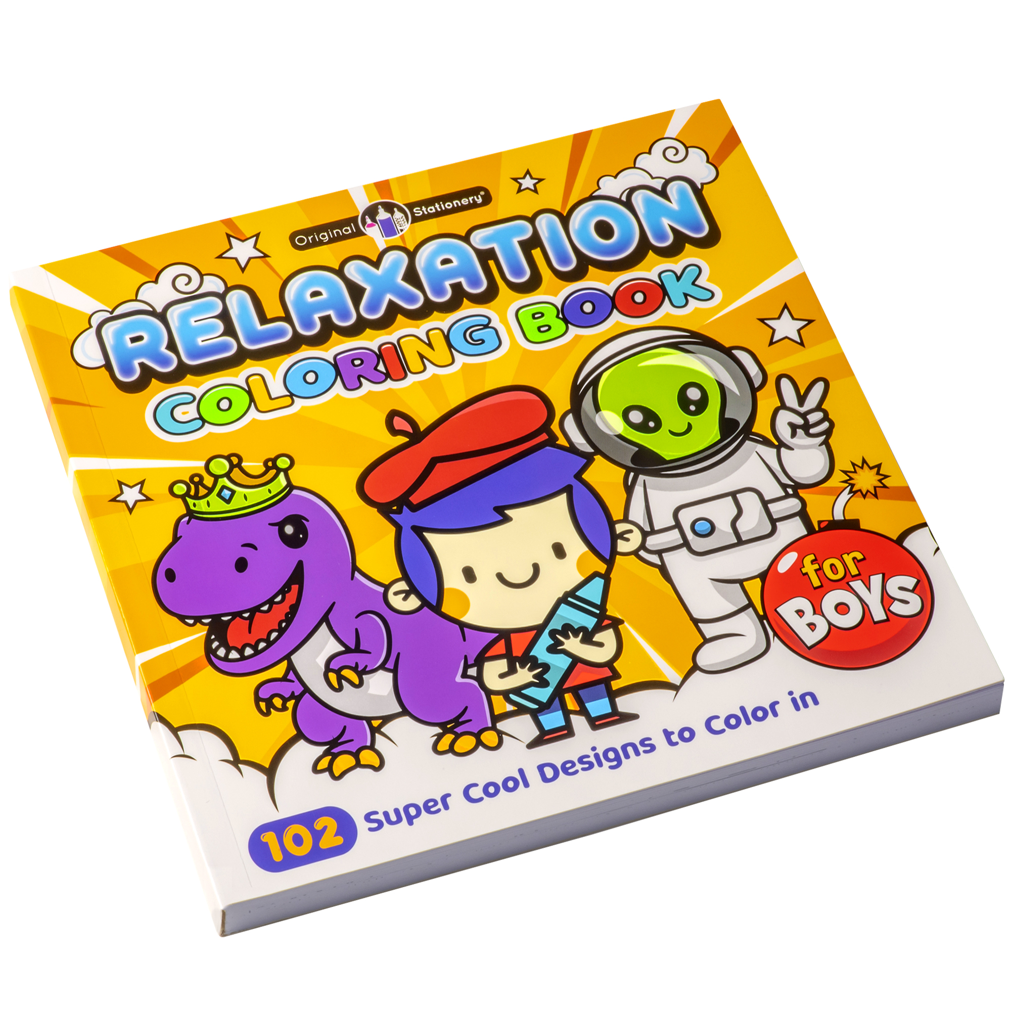 Original Stationery Arts and Crafts Relaxation Coloring Books for kids ages  4-8 with 102 Pages to Color in, Half an Inch Thick, Great Coloring Books