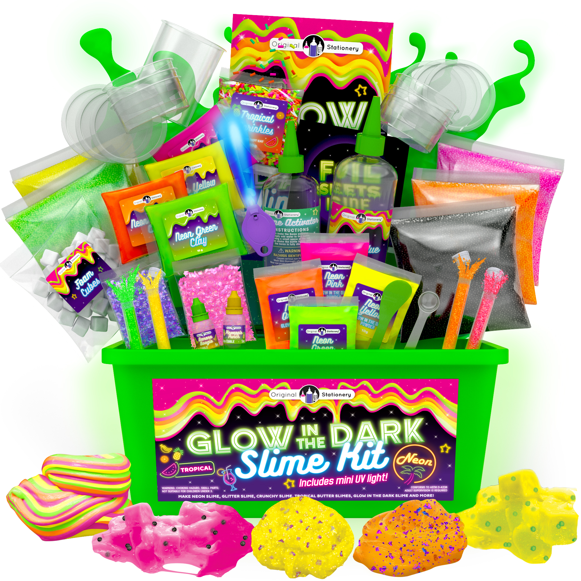 Neon Glow in the Dark Slime Kit