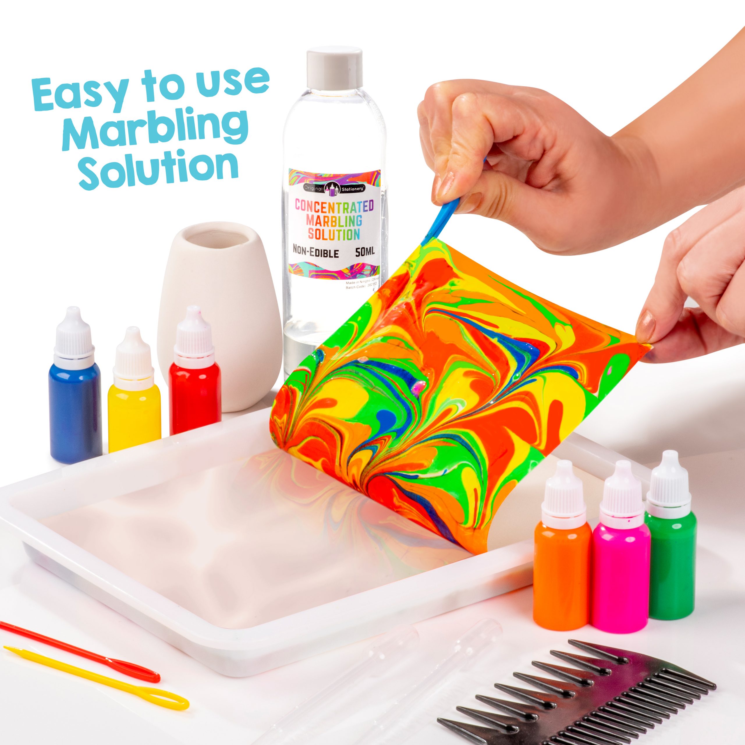 Rainbow Marbling Paint Art Studio – Original Stationery