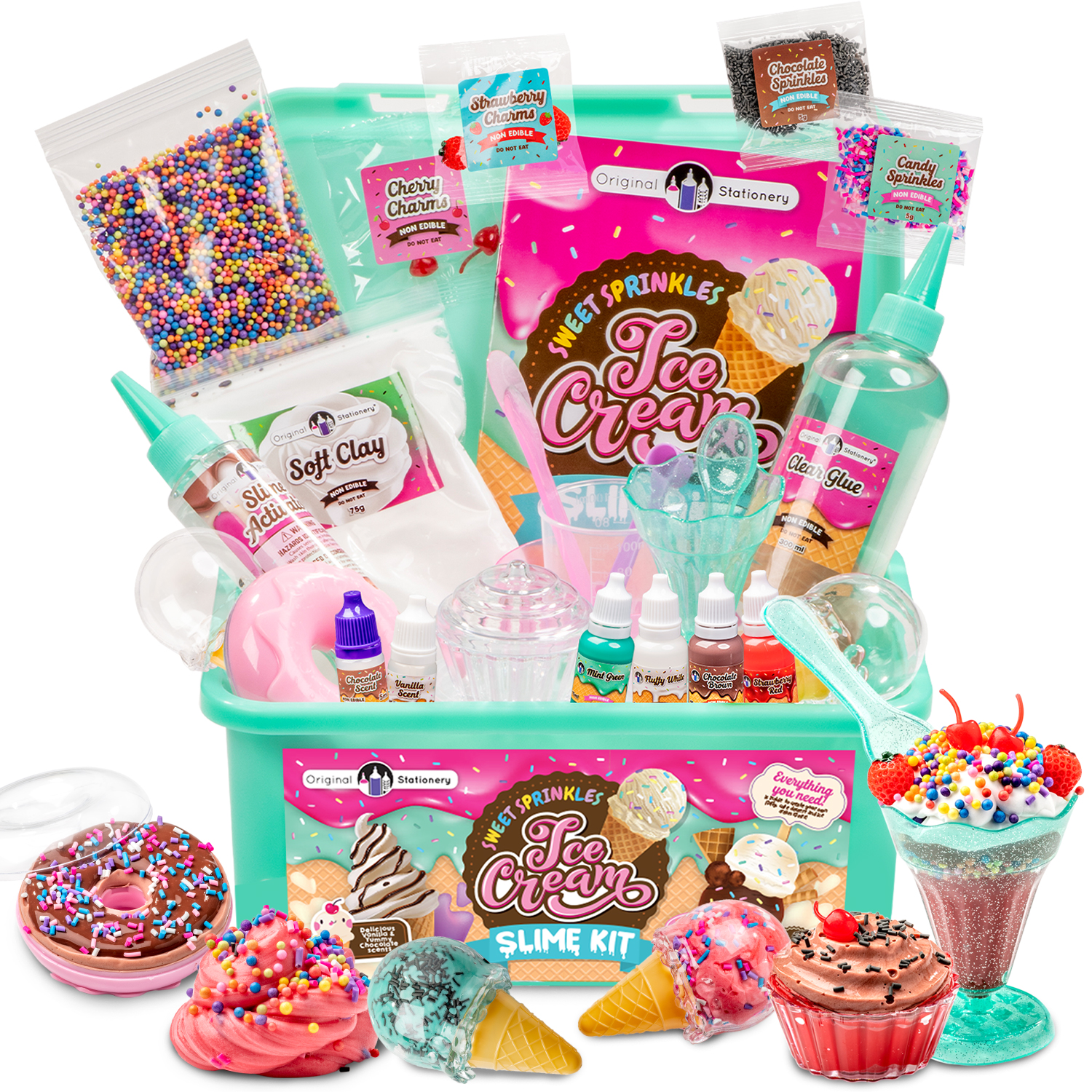 Original Stationery Ice Cream Slime Kit Playshop to Make Fun Pink